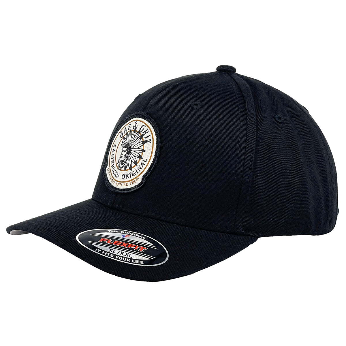 Black Icon Patch Black FlexFit Hat