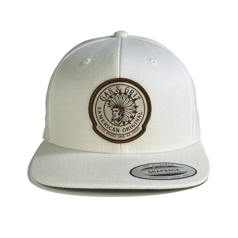 White Graphic Hat | Vintage Stylish Hat | Gas and Grit