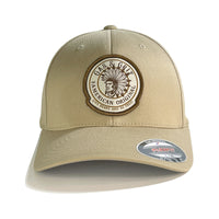 Chocolate Brown Icon Patch Khaki FlexFit Hat