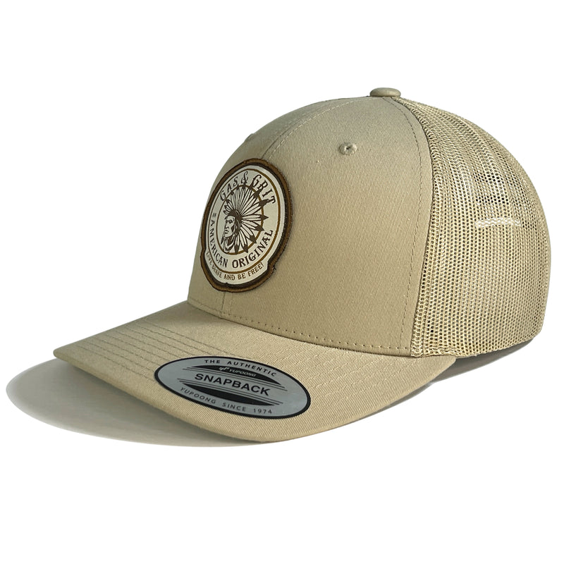 Khaki Patch Hat | ​Graphic Panel Hat | Gas and Grit