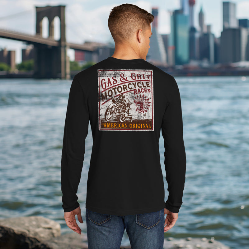 Men's Long Sleeve Shirts | Black Graphic Tees | Gas and Grit