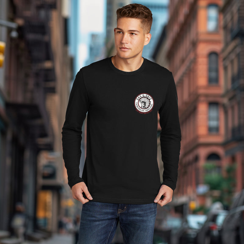 Men's Long Sleeve Shirts | Black Graphic Tees | Gas and Grit