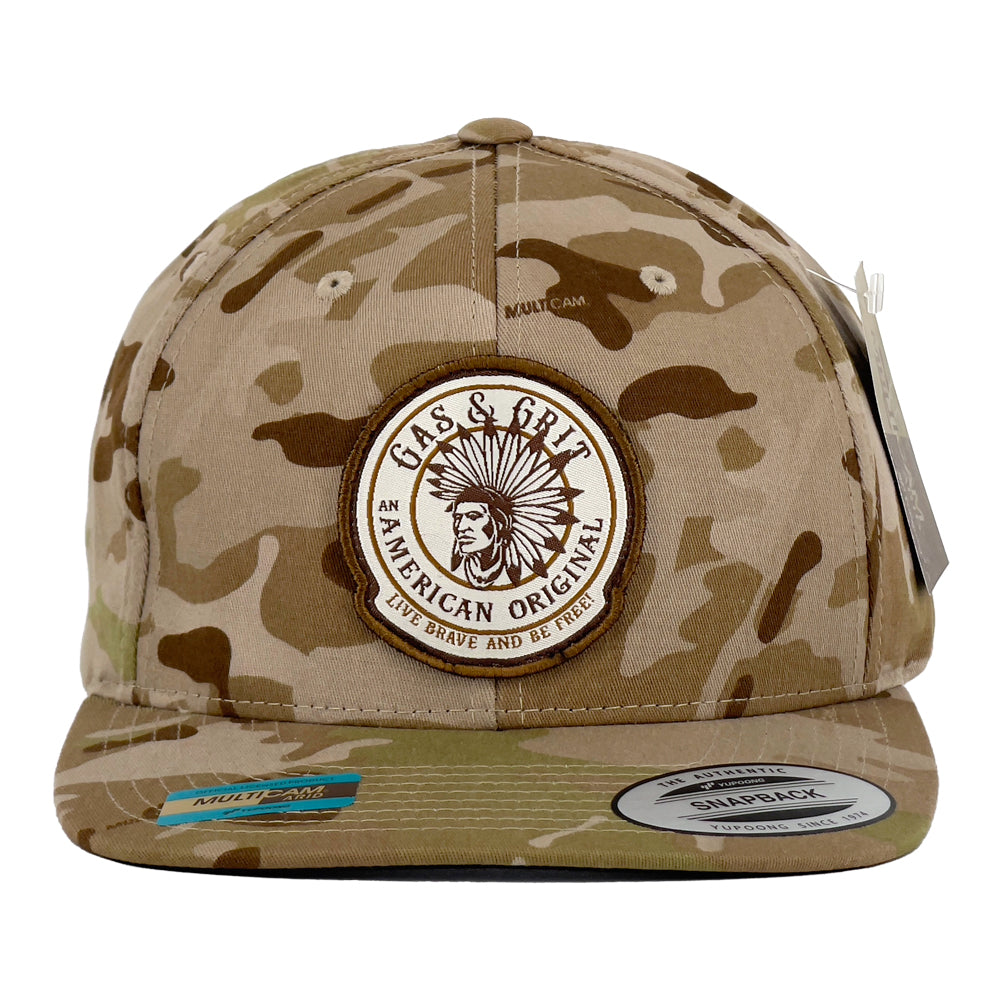 Chocolate Brown Icon Patch Brown MultiCam Arid Hat