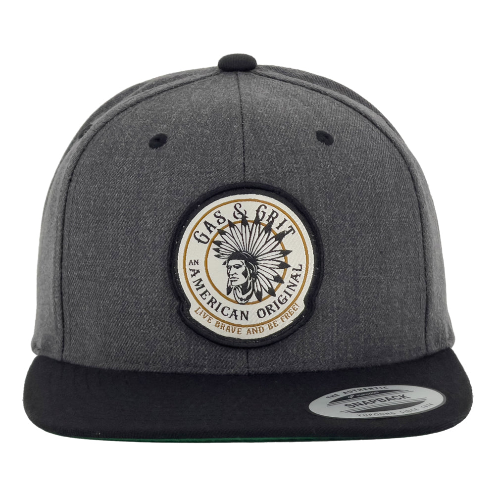 Black Icon Patch Dk. Heather Gray Black Hat