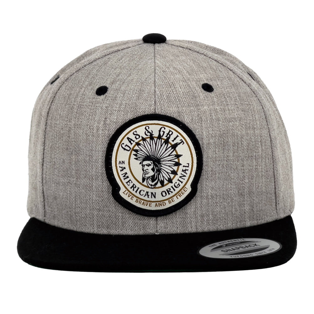 Black Icon Patch Heather Gray Black Hat