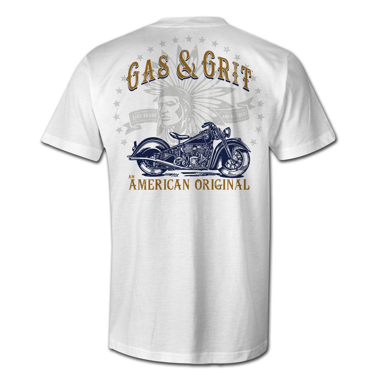 White Graphic Tees | First American Tees | Gas and Grit