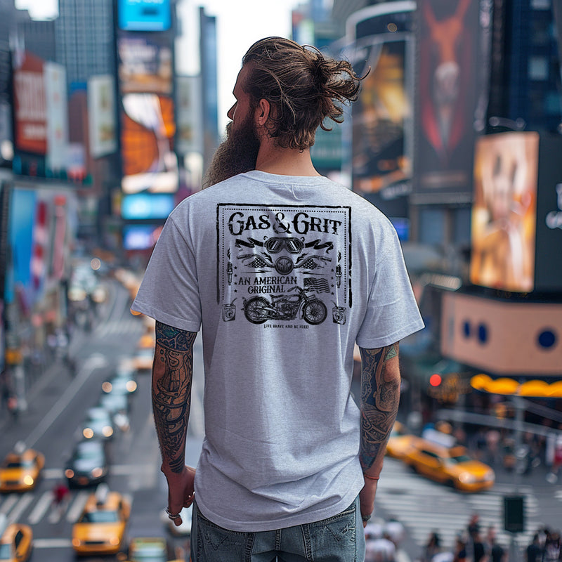 Heather Gray Tees | Stamp Graphic Tees | Gas and Grit