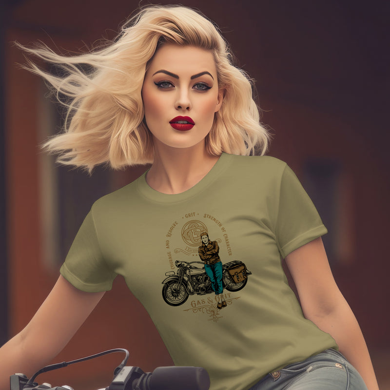 Women's Olive Green Tees | Taking A Break Tee | Gas and Grit